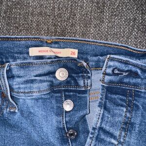 Levi’s button fly wedgie denim jeans size 26x28